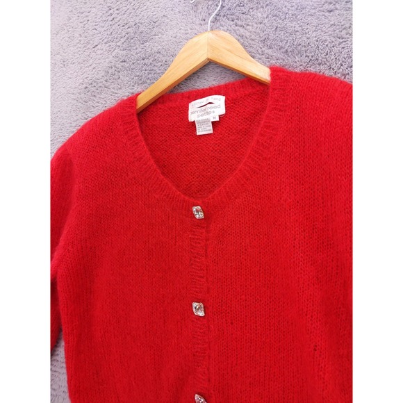 vtg Jennifer Reed Petite Mohair Blend Faux Cardigan Hand Knit Size‎ M - Picture 2 of 8